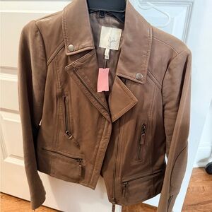 Joie Chocolate Brown Leather Jacket